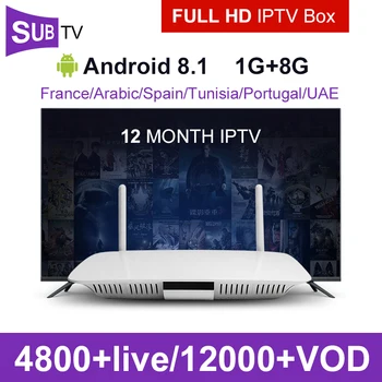 

Q1404 TV Box With SUBTV Activation Code 1 Year Subscription Europe French Italian Channels Android Arabic TV Box