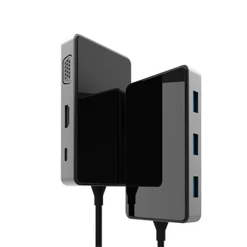 

2020 New 7 in1 USB-C To Type-C 3 USB 3.0 Hub HDMI RJ45 Ethernet Micro SDTF OTG Adapter