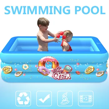 

Kids inflatable Pool High Quality Child Home Use Paddling Pool Large Size Inflatable Bubble Bottom Square Swimming Pool For Baby
