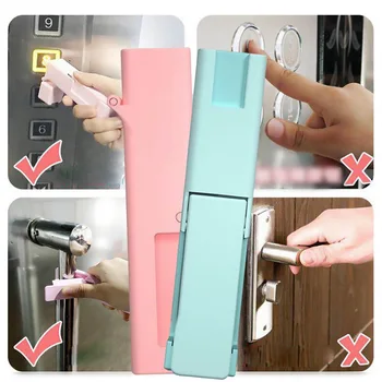 

Door Opening Tool Elevator Pressing Handle Anti Virus Door Tool with Disinfection Portable Doorknob Handle Non-Contact