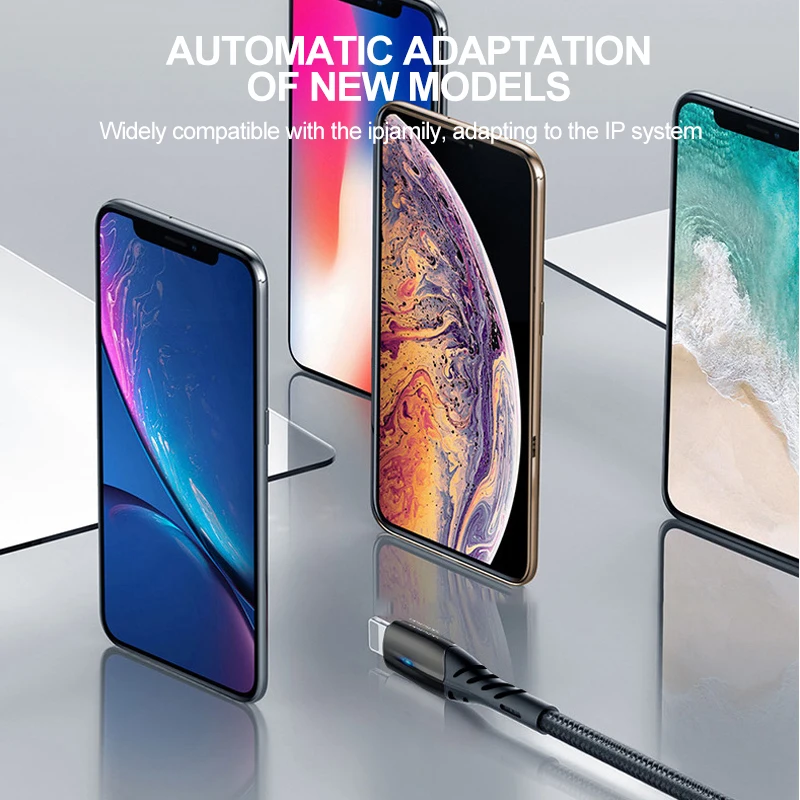 ROCK 3.1A цинковый сплав USB кабель для iPhone X 8 7 6 6S plus 5 5S кабель высокопрочный кабель передачи данных для быстрой зарядки быстрое зарядное устройство для apple