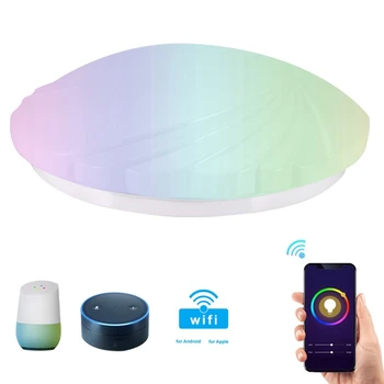 

60W Rgb Ceiling Light Round Smart Wifi Led Ceiling Light Lamp , Dimmable Color Changing Light Fixture Work for Amazon Alexa for