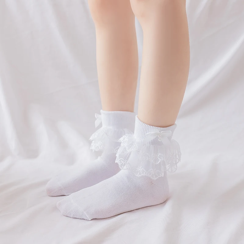 Children lace socks girl socks cotton baby princess children lace white dance kids socks