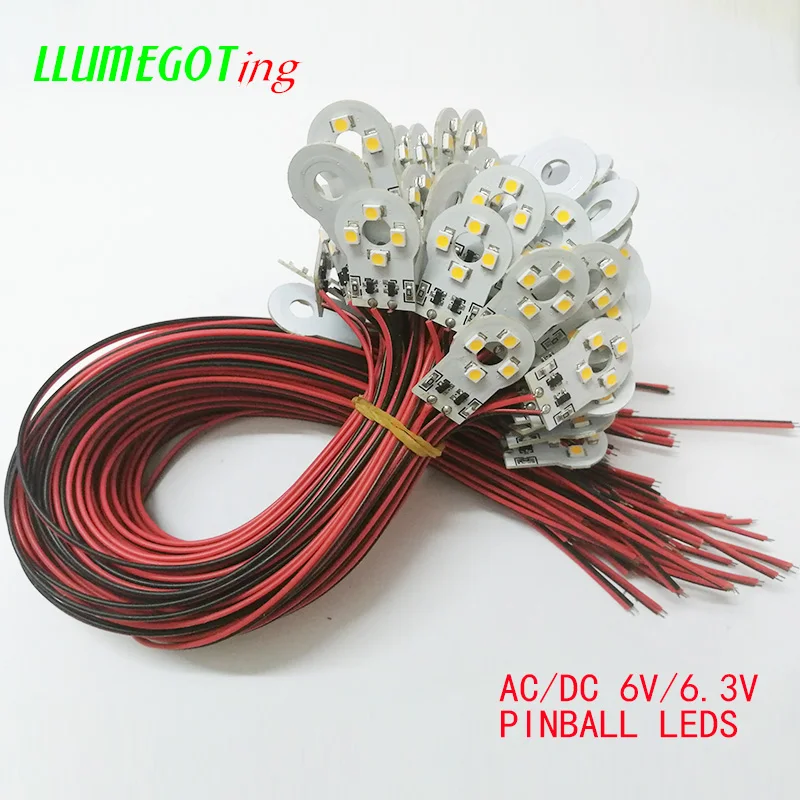 50 шт. с 4x3528 SMD чип панель освещения различные цвета неполярность AC DC 6V 6 3 V пинбол