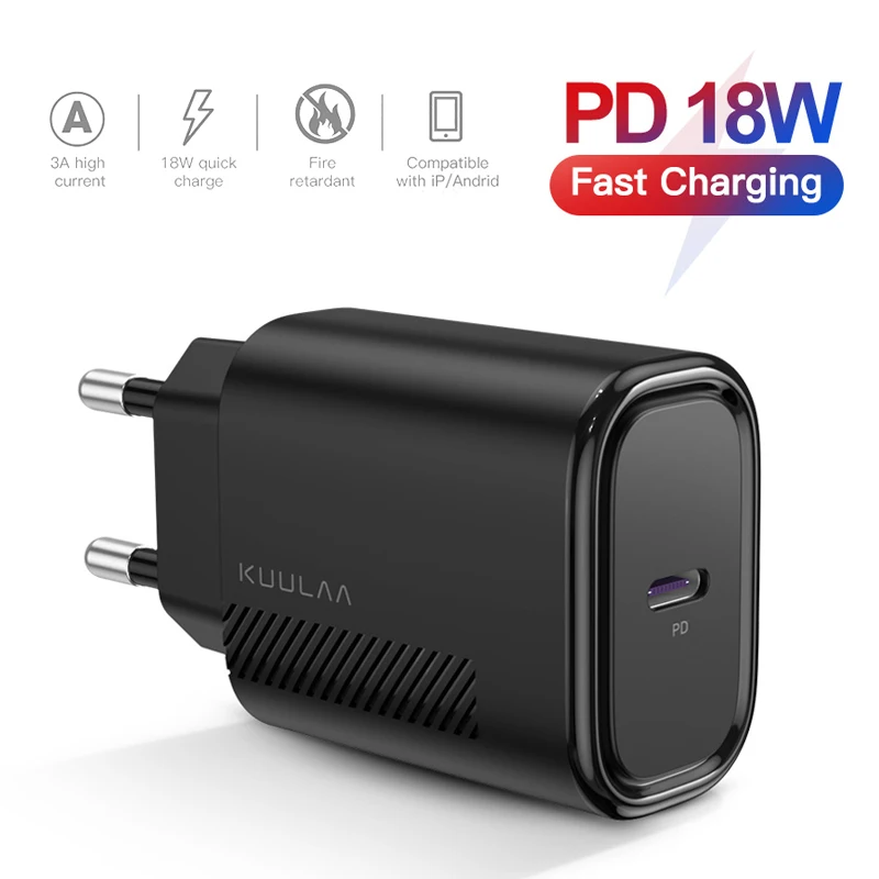 

Fast Charging USB Charger C 18W QC 4.0 USB EU Plug Phone Charger For IPhone 11 Pro Max XS For Xiaomi Remi Note 9 8 7