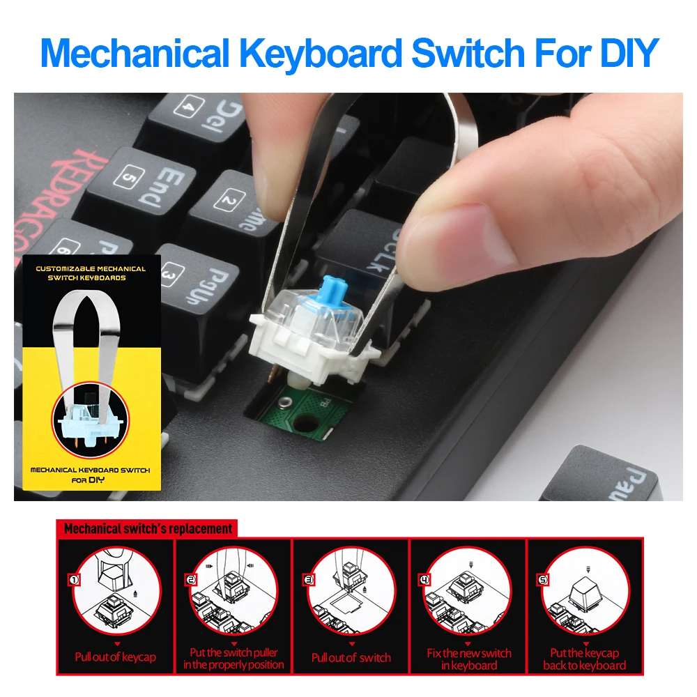 Redragon K552 алюминиевая USB Механическая игровая клавиатура синий переключатель DIY