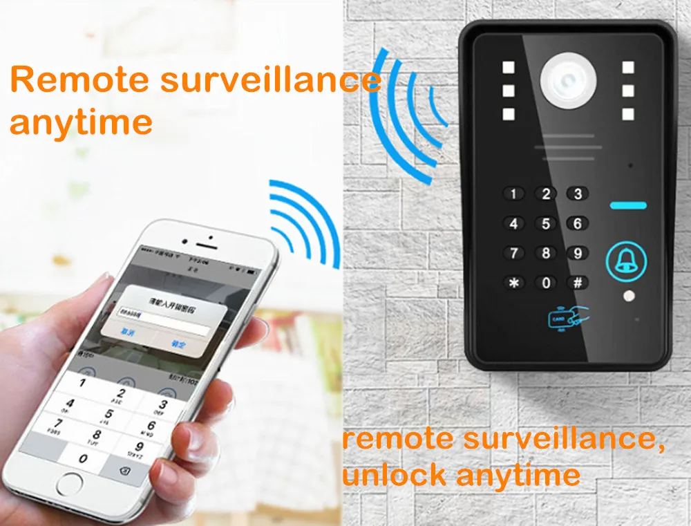 IP wifi видео дверной звонок камера Интерком система 1080p HD беспроводной ИК sd RFID