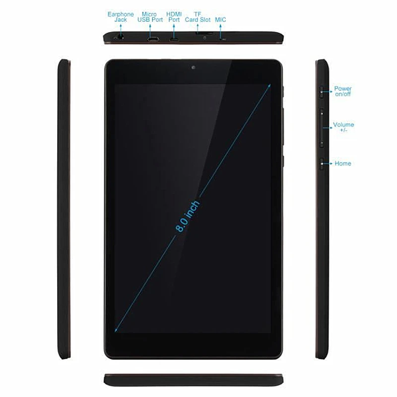 New Sales 8 INCH Pocket Tablet Android 5.0 Ares RAM 1GB+ROM 16GB EMMC Z3735G CPU Quad-Core WIFI Dual Camera 3