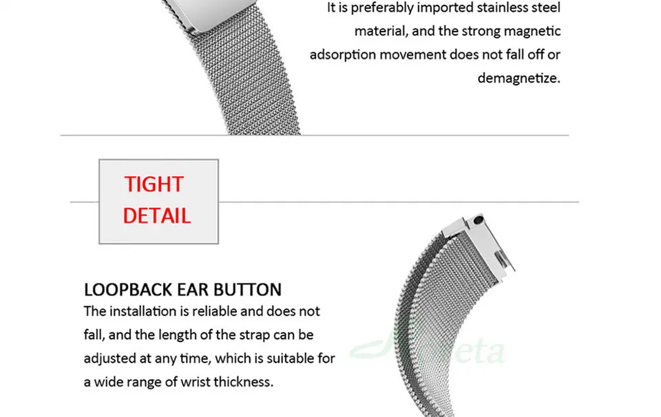 Металлический магнитный ремешок Roreta для mi Band 4 3, ремешок для Xiaomi mi Band 3 4, браслет из нержавеющей стали без винтов