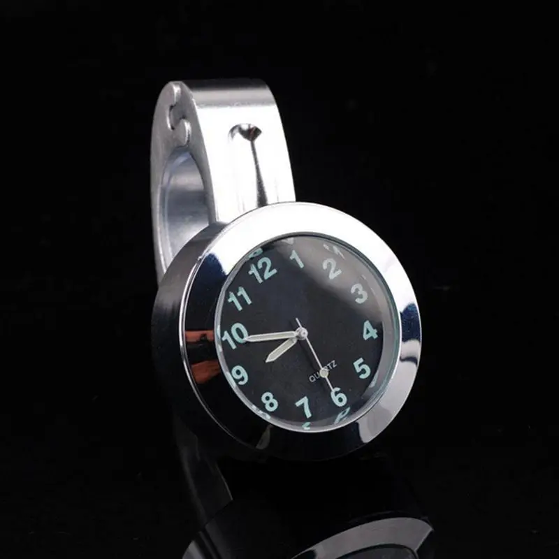 Водонепроницаемые часы POSSBAY с черным циферблатом на руль мотоцикла 7/8 дюйма для