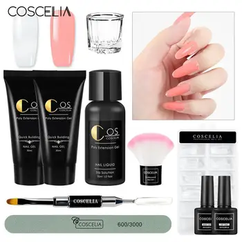 

COSCELIA Poly Gel Nail Kit Gel Polish All for Manicure Gel Extension Set Poly Gel Nail Art Tool Kit Professional Set