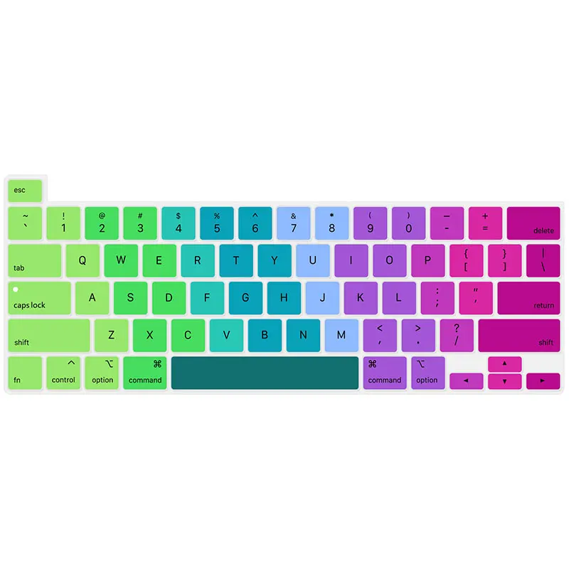 Для MacBook Pro 16 дюймов Сенсорная панель и сенсорная панель ID A2141 цвета радуги силиконовый чехол с английской клавиатурой - Цвет: Rainbow