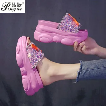

2020 New Women Summer Platform Slippers Fashion High Heels Shoes Woman Holiday Beach Sandals Ladies Outdoor Flip Flops