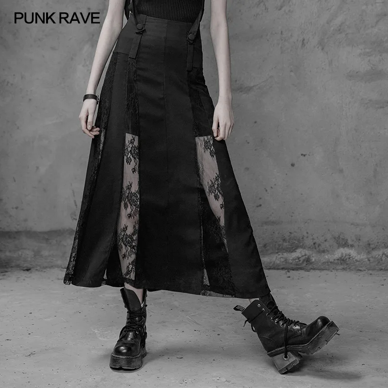 PUNK RAVE Gothic Lolita Meisjes Mode Rok Vrouwen Sexy Streetwear Rok Lace Bloemen Zwart Vrouwen Avondfeest Rokken PUNK RAVE Gothic Lolita Meisjes Mode Rok Vrouwen Sexy Streetwear Rok Lace Bloemen Zwart Vrouwen Avondfeest Rokken