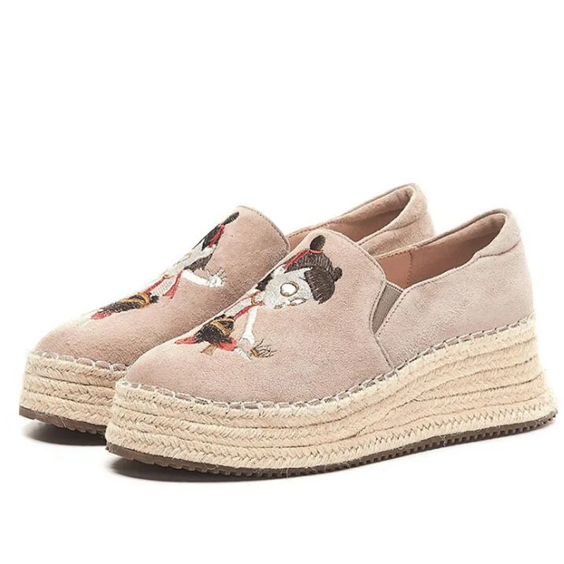 beige 22 Корейский диких ботинки в рыбацком стиле; обувь из натуральной кожи Стразы обувь Женские Эспадрильи на шнуровке туфли оксфорды повседневные туфли из мягкой овечьей кожи; лоферы - Цвет: beige 22