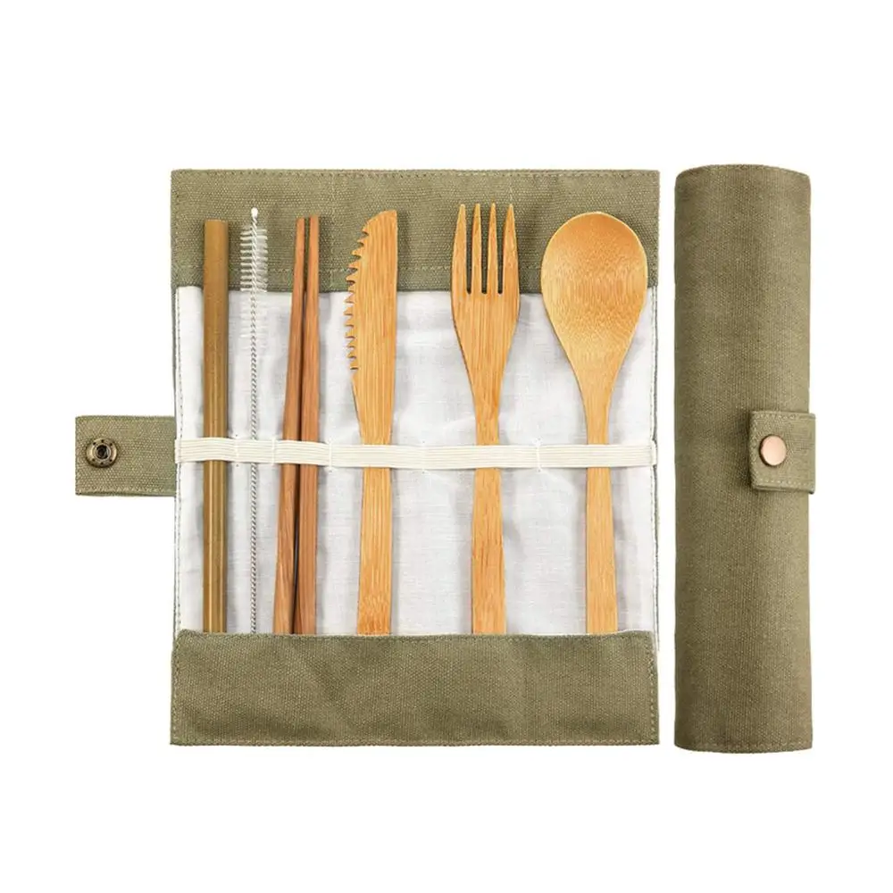 Creative Travel Cutlery Flatware Bamboo Utensils Set Reusable Eco Friendly Portable Fork Spoon Set Tableware Accessories Q3|Dinnerware Sets| - AliExpress