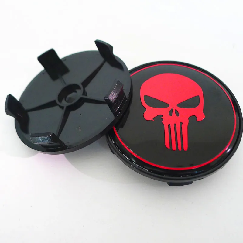 4pcs Car Wheel Center Hub Dust-proof Cap Cover Skull Badge Emblem Sticker 68mm 64mm 65mm car wheel hub covers