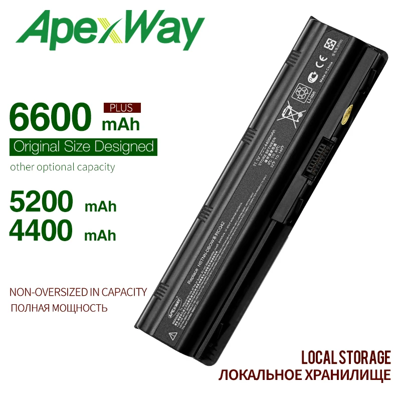 Дешево ApexWay 11,1 v аккумуляторная батареядля ноутбука hp mu06 593553 001 аккумулятор большой емкости G6 G4 G7 cq42 dv4 dv6 593562 001 аккумулятор большой емкости HSTNN IB1E ...