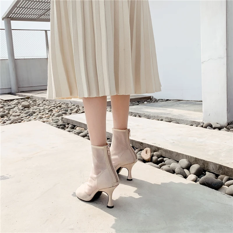 Summer Women 8.5cm High Heels Boots Sandals Female Fetish Gladiator Low Heels Mesh Shoes Lady Sexy Stripper Quality Sandals