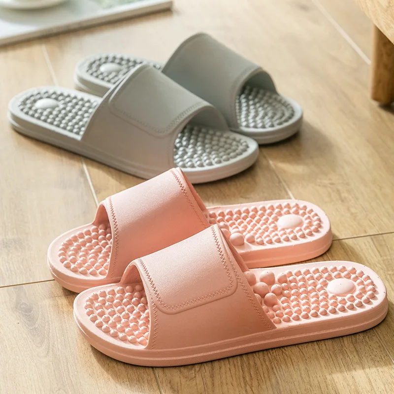 Summer New Foot Acupuncture Point Massage Slippers, Wear Non-slip Bathroom Bath Sandals and Slippers for Indoor and Outdoor Use