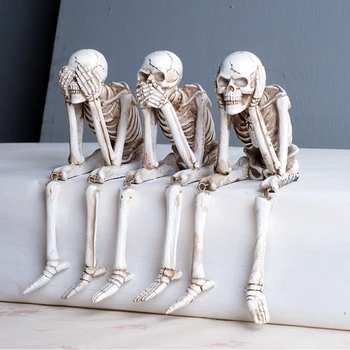 

Creative Skull Ornament Resin Gothic Ornament Halloween Home Office Garden Decorations Ornaments Dropshipping