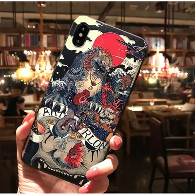 3D тиснение лиса для iphone 11 Pro XS Max XR X Чехол Дракон рыба чехол для телефона аниме для iphone 7 8 6 6s Plus Матовый Мягкий ТПУ задняя крышка - Цвет: 274