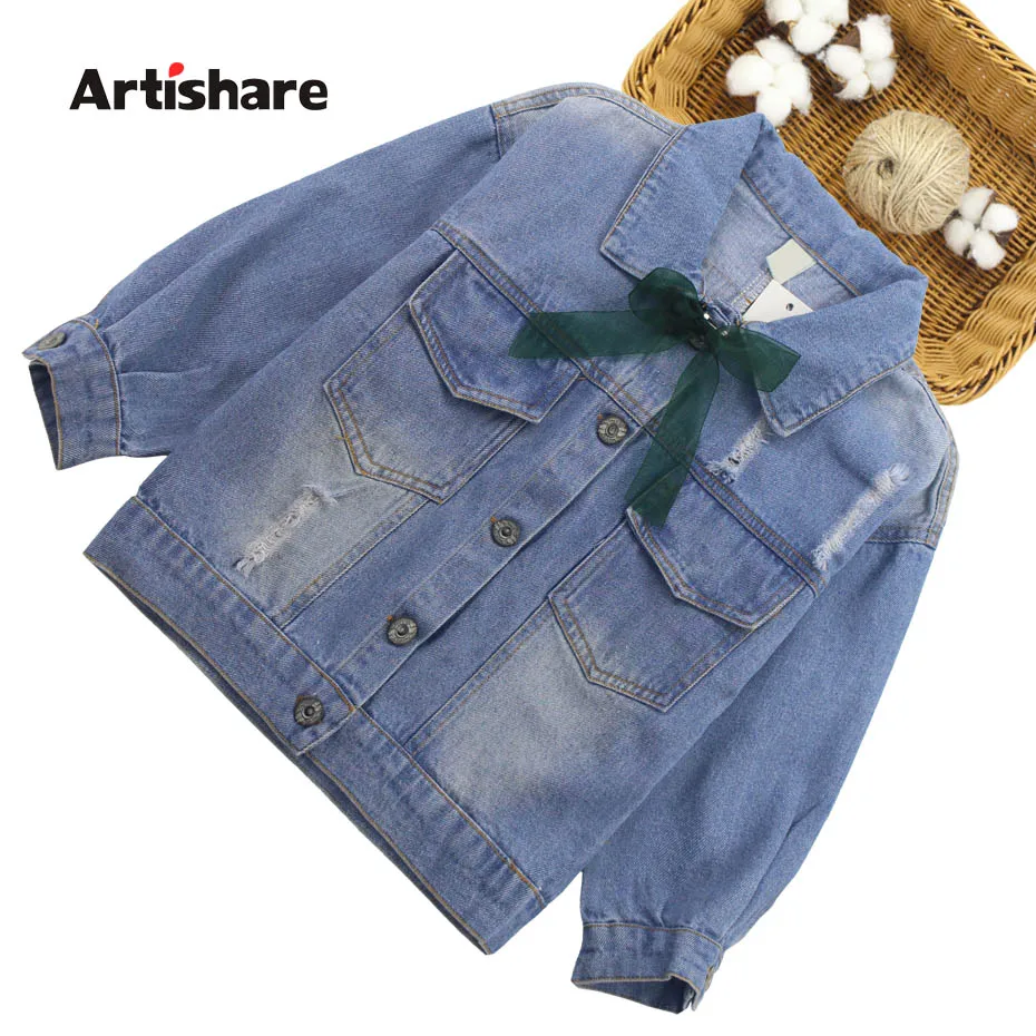 

Jacket For Girls Flower Embroidery Jacket For Girl Casual Kids Denim Jacket Outerwear Autumn Winter Kids Clothes 6 8 10 12 14