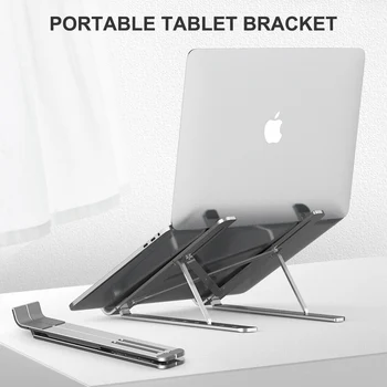 

Aluminium Alloy Portable Laptop Holder Adjustable Laptop Stand Folding Bracket on Desk Table for iPad MacBook Pro PC Notebook