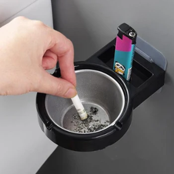 

Hanging Cigarette Ashtray Storage Rack Bathroom Wall Mounted Stainless Steel Ashtray Toilet Storage Cup Cigarette Tool Box