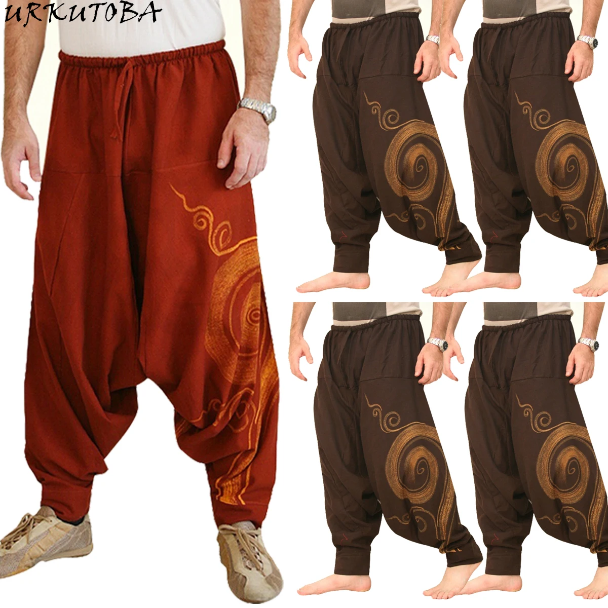 Мужские мешковатые штаны Гарем стиль фестиваль хиппи бохо Alibaba шаровары брюки расцветки пустынного камуфляжа мужские повседневные свободные брюки мужская одежда брюки пустыни
