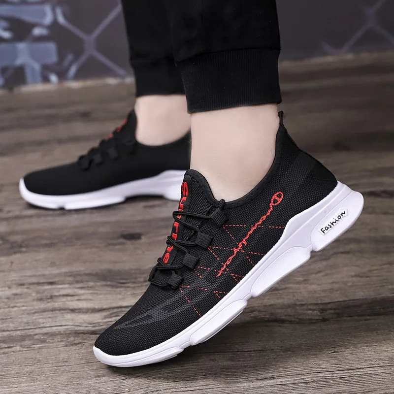 

Spring And Autumn MEN'S SHOES Low Top Single Layer Mesh Breathable Casual Shoes Cool Sports Trendy Shoes Lightweight Running Sho