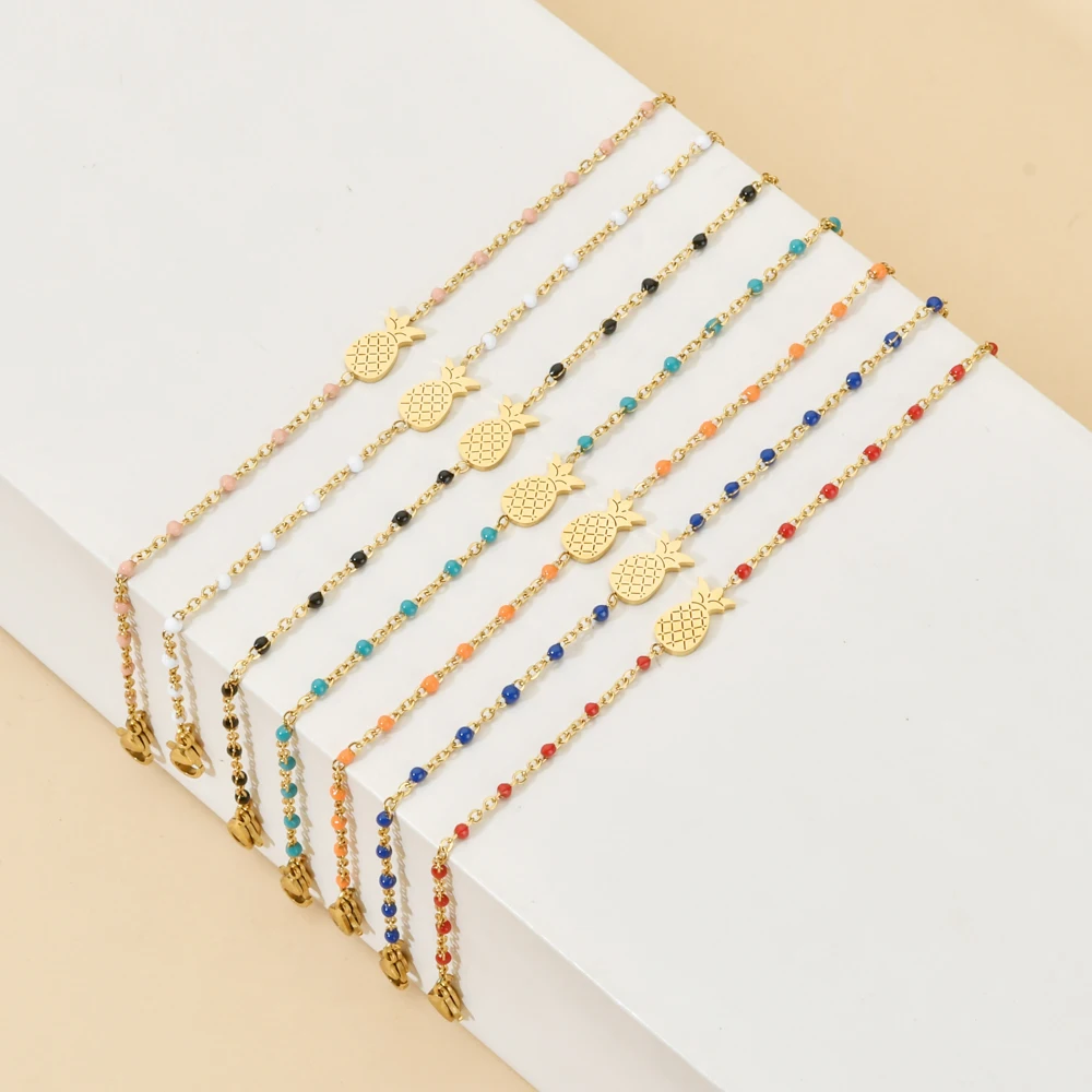 ZMZY Bohemian Women's Girls Cute Fruit Pineapple Charm Bracelet