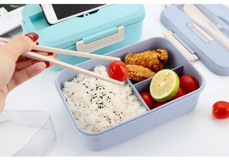 Пшеничный соломенный контейнер Bento для обеда, микроволновая печь Bento, контейнер для еды, Ланч-бокс, контейнер для хранения еды, столовая посуда