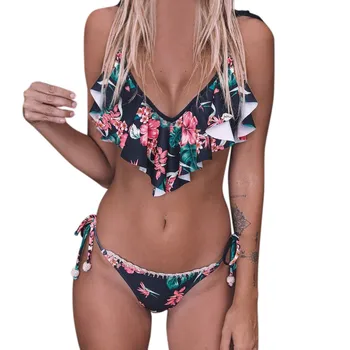 

Swimwear Women 2020 One Piece Plus Size High Women Plus Size Sexy Solid Bikini Set Brazilian Swimwear Beachwear Swimsuit #LR3