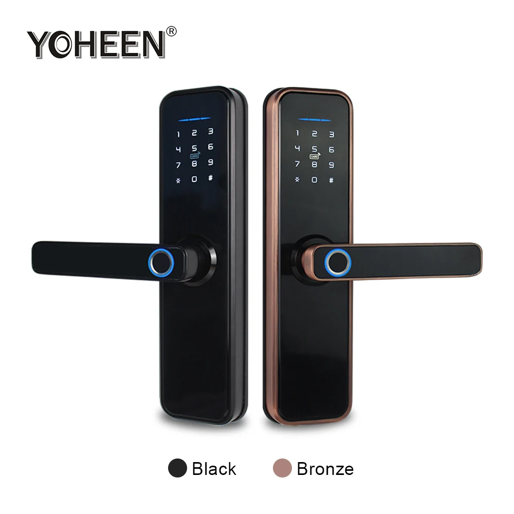 US $106.20 YOHEEN WiFi Tuya Smart Life App Phone Control Intelligent Electronic Digital Door Lock Biometric Fingerprint Smart Lock