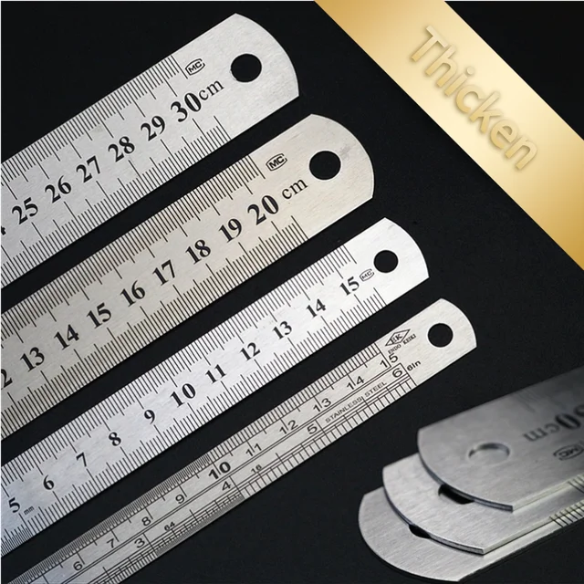 Ruler Metal Straight Edge Ruler Stainless Steel Ruler 6 Inch 8 Inch 12 Inch  16 I