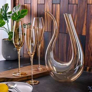

Set of 2-330ml/350ml amber color classical home party red wine glass cup GLA-53