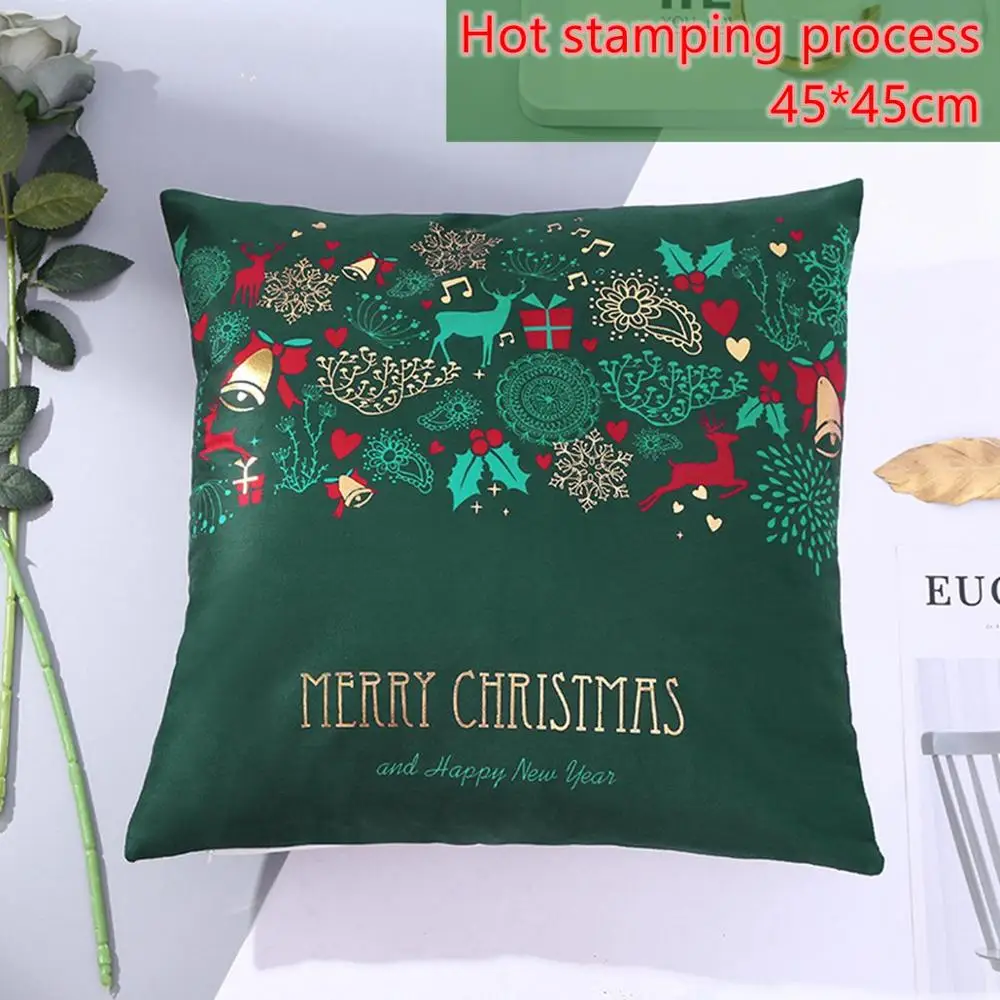 Xmas Pillowcase 4 Taoup 1 шт. зеленая Рождественская наволочка Золотая Рождественская Подушка Чехол Рождественское украшение для дома мягкий Noel новогодние подарки Navidad - Цвет: Xmas Pillowcase 4