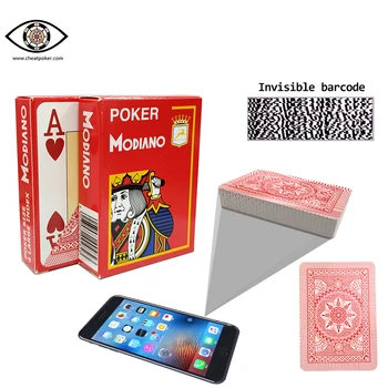 

Marked playing cards for analyzer, MODIANO 4 CORNER plastic anti cheat poker, magic tricks decks