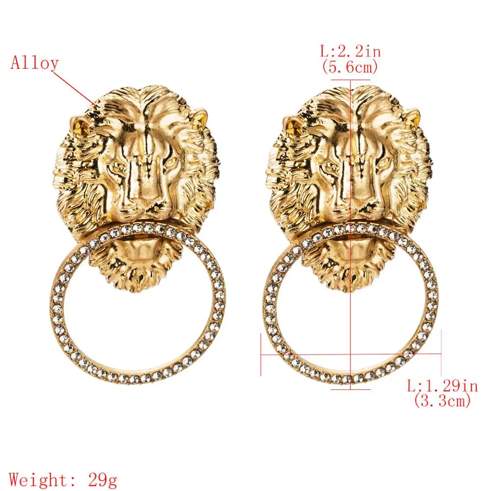 Women Fashion Trendy Alloy Lion Charms Stud Earrings Jewelry Lady's Novelty Collection Earrings Accessories Drop Earrings AM0812