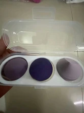 Juego de esponjas de maquillaje, esponjilla de látex saludable, suave, en húmedo y seco, herramientas de maquillaje cónicas, caja de plástico exquisita, 3 /4 Uds.