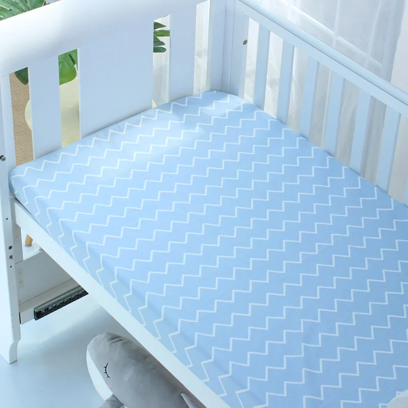 主图_34 Baby Cot Fitted Bed Sheet Cotton Printed Fluorescent-Free Kids Craddle Sheets Children's Bedroom Bedding Sheet 12065 cm