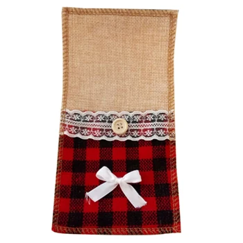 

30Pcs Jute Burlap Lace Cutlery Pouch Wedding Fork and Knife Storage Bag Tableware Party Decoration Supplies Christmas Table Deco