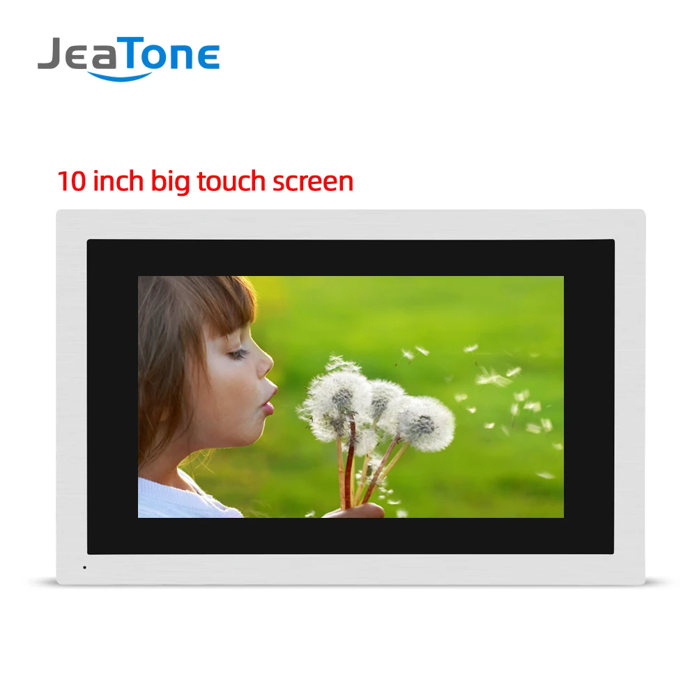 JeaTone 10 inch Touch Big Screen WIFI IP Video Door Phone Intercom Wired Single monitor Access Control Mobile App Remote Unlock