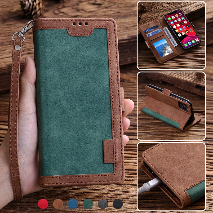 Wallet Leather Retro Stitched Case For iPhone 13 Pro Max 12 Pro Max 11 Pro Max SE 2020 X XS XR XS Max 8 Plus 7 Plus 6/6S Plus best iphone 11 cases