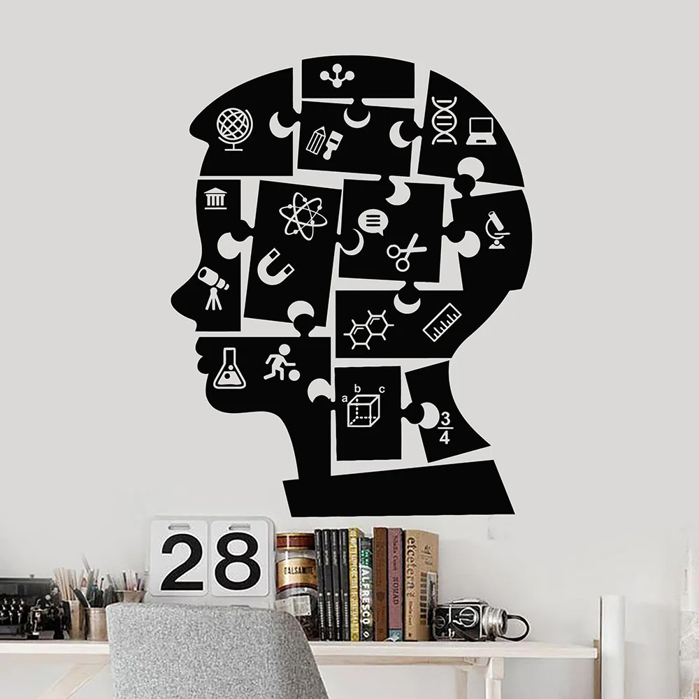 

Home Boy Puzzle Education Science Chemical Physics Vinyl Wall Sticker School Decoration School Diy Mural Art Poster WL115