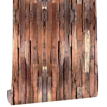 

Waterproof PVC self-adhesive wallpaper vintage wood for bedroom living room office kitchen wall papers home decor bedroom deco