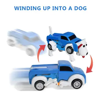 

Kids Clockwork Dog Car Toy Deformable Transform Dog Car Toy For Children Transformed Toy