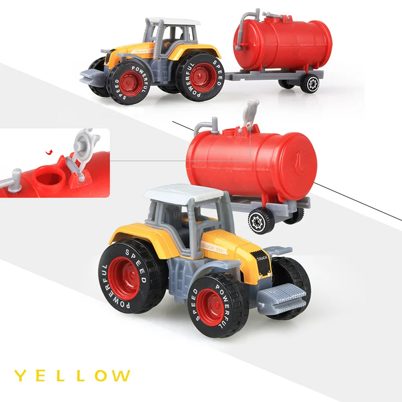 Tractor Yellow Литая под давлением сельскохозяйственная техника мини-модель автомобиля Инженерная модель автомобиля трактор инженерный автомобиль трактор игрушки модель для детей Рождественский подарок - Цвет: Tractor Yellow