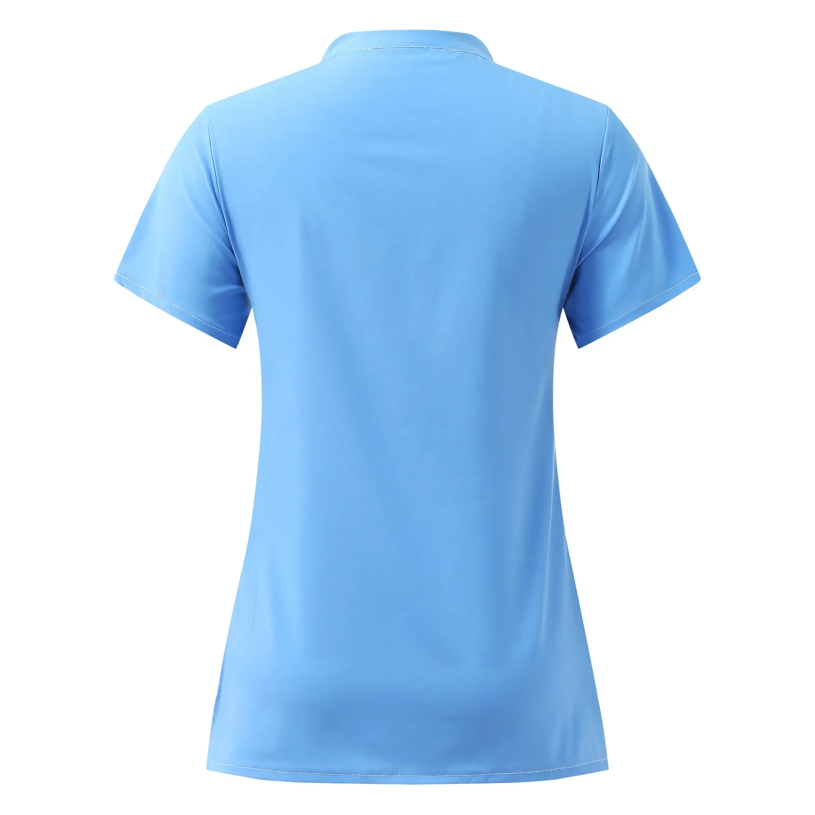 Solid Women Nurse Uniform Scrub Short Sleeve V-neck Button Pocket Tops Nursing Working Medical Uniform Blouse Nurse Accessories
